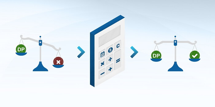 A three part image showing a scale being tipped unfairly towards Discretionary Payments, then being processed through the HARE calculator, and finally the scales are shown perfectly balanced