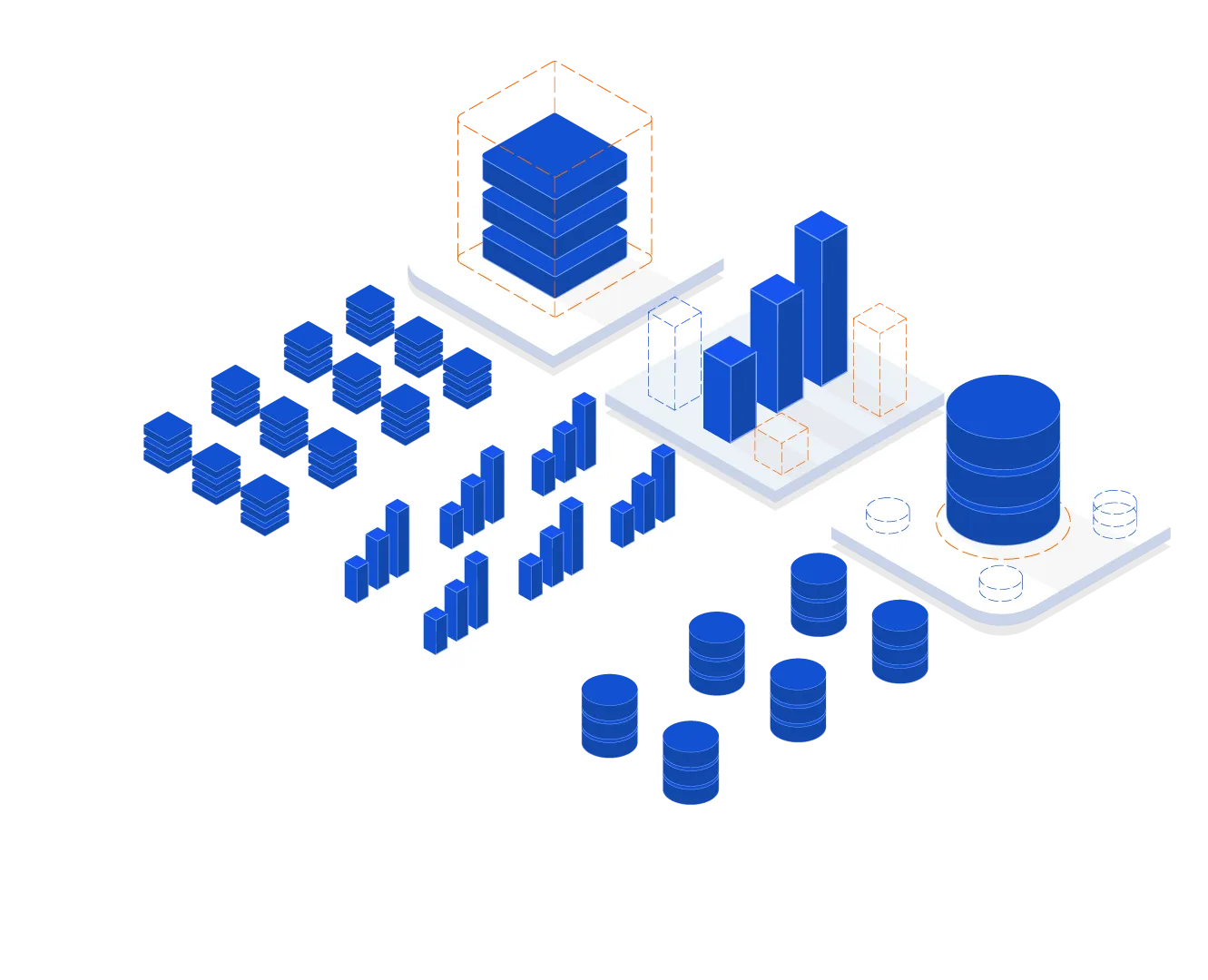 Many version of data arranged in a categorical manner